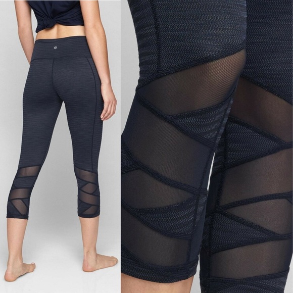 Athleta Jacquared Mantra Mesh High Waist Leggings - Picture 1 of 8
